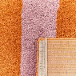Tappeto da interno a righe arancioni e rosa