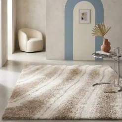 Tappeto da interno a righe beige