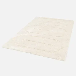 Tappeto da interno con motivi geometrici crema