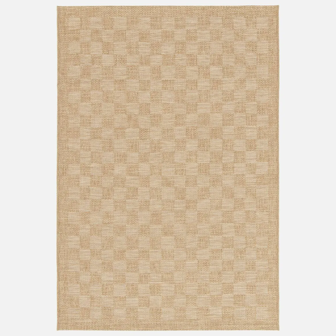 Tappeto effetto juta per interni/esterni con motivo a scacchiera
