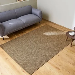 Tappeto effetto juta per interni/esterni in caramello