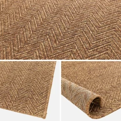 Tappeto effetto juta per interni/esterni in caramello