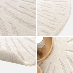 Tappeto interno rotondo crema, 160cm