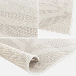 Tappeto interno/esterno motivo vegetale crema, beige
