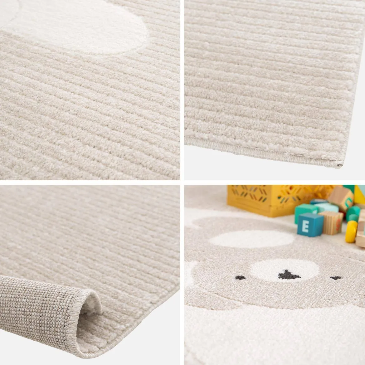 Tappeto per bambini beige/crema, tappeto orsetto
