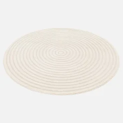 Tappeto per interni con cerchi in rilievo color crema, 160cm