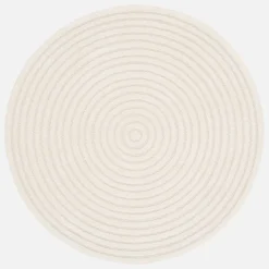 Tappeto per interni con cerchi in rilievo color crema, 160cm