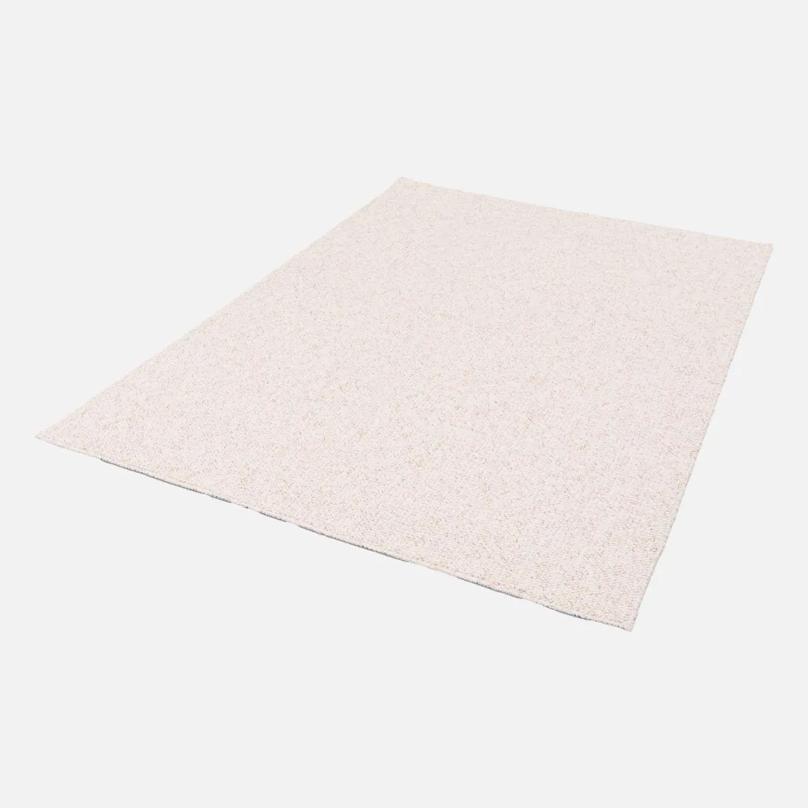 Tappeto per interni in velluto a pelo lungo effetto screziato color crema