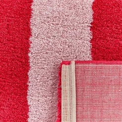 Tappeto da interno a righe rosse e rosa