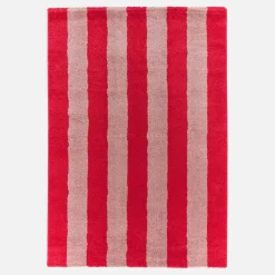 Tappeto da interno a righe rosse e rosa
