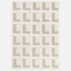 Tappeto da interno con motivi geometrici crema