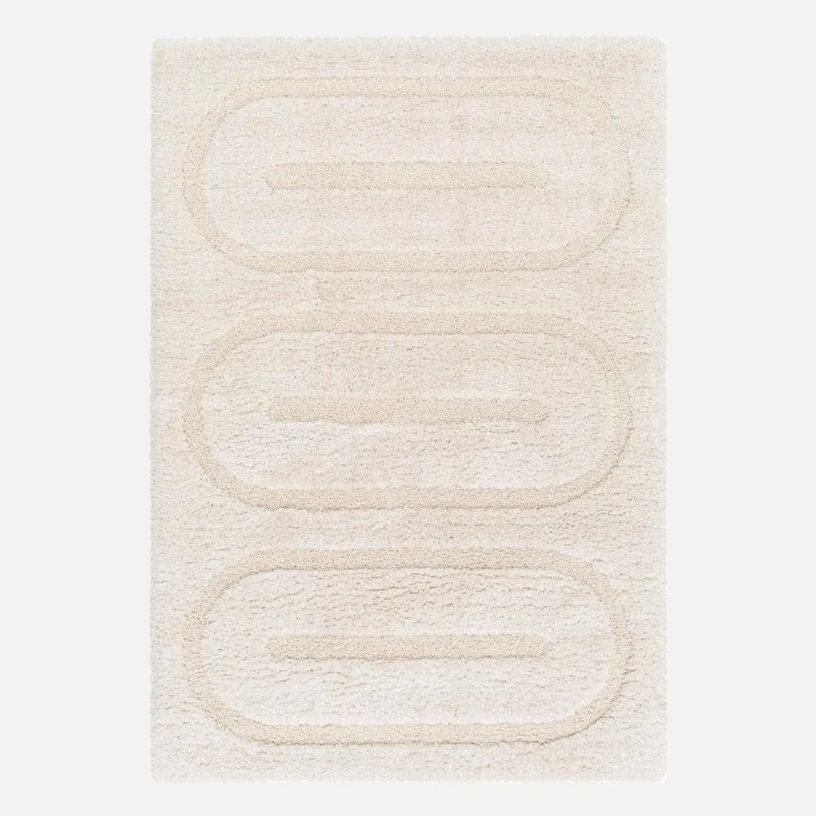 Tappeto da interno con motivi geometrici crema