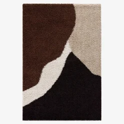 Tappeto da interno shaggy motivi geometrici beige, marrone, nero