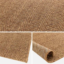 Tappeto effetto juta per interni/esterni in caramello