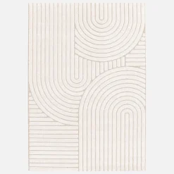 Tappeto interno con archi etnici, beige e crema