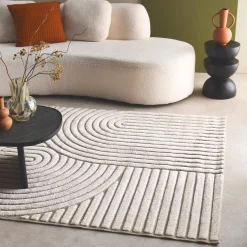 Tappeto interno con archi etnici, beige e crema