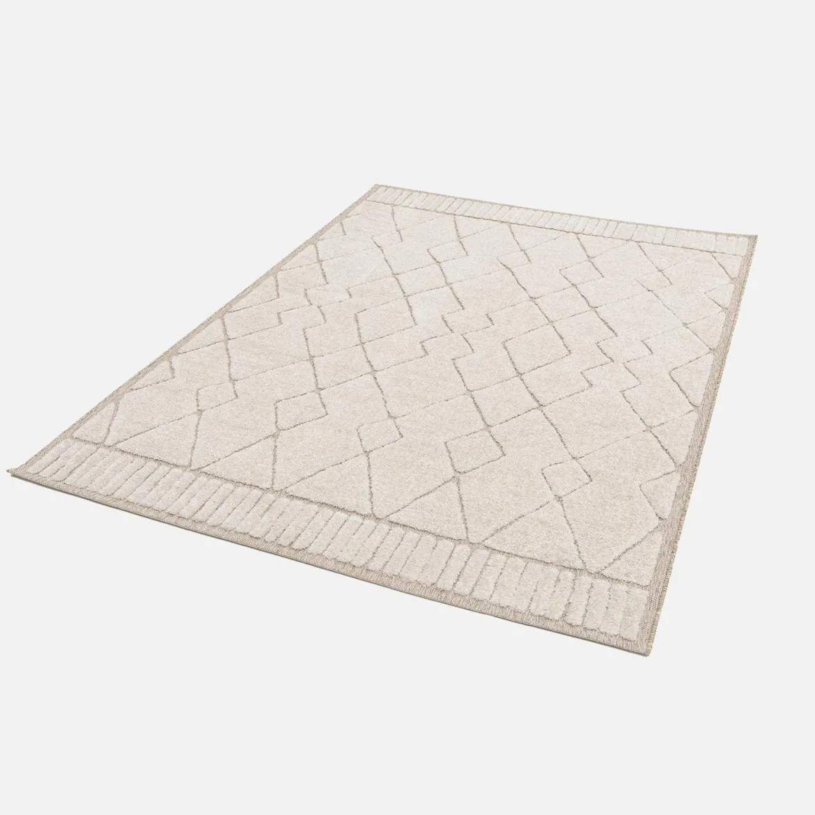 Tappeto interno con motivo etnico berbero, beige e crema
