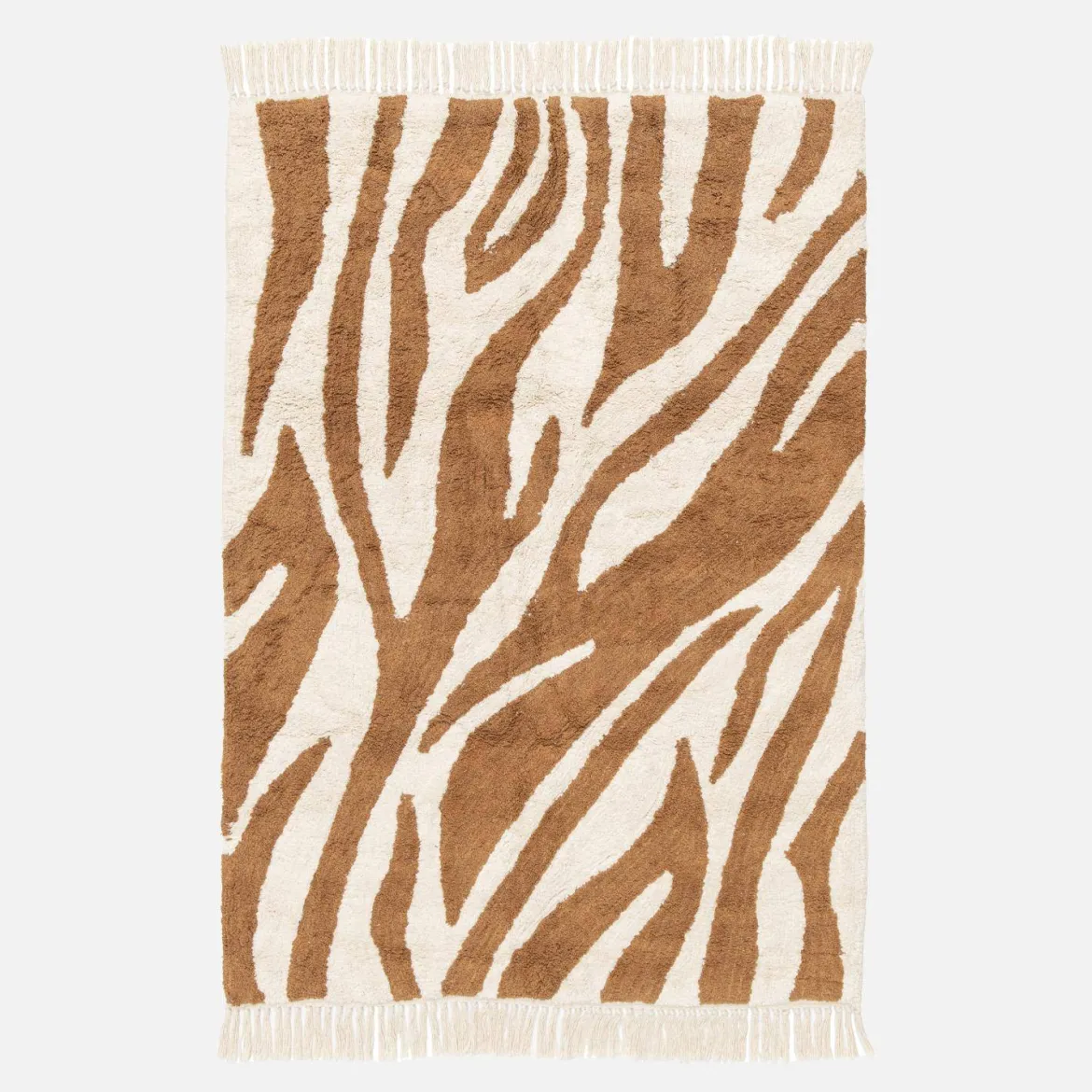 Tappeto interno cotone motivo zebrato color mattone