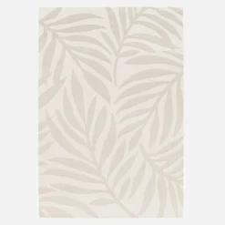 Tappeto interno/esterno motivo vegetale crema, beige