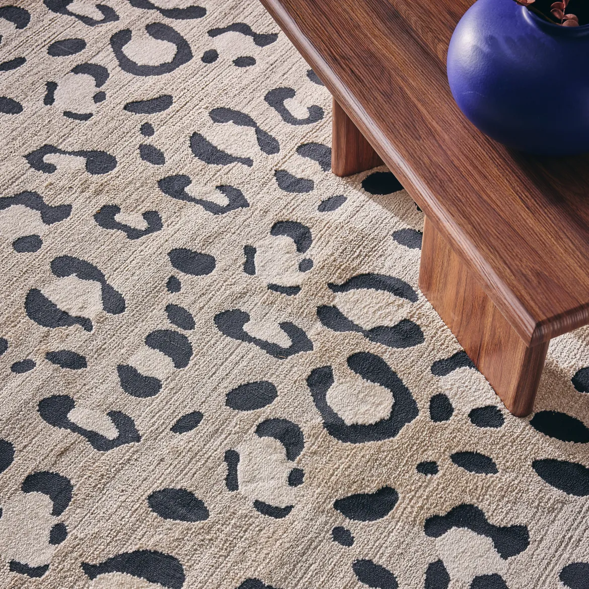 Tappeto interno motivo leopardo beige