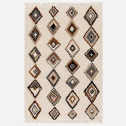 Tappeto per interni con motivi etnici, beige