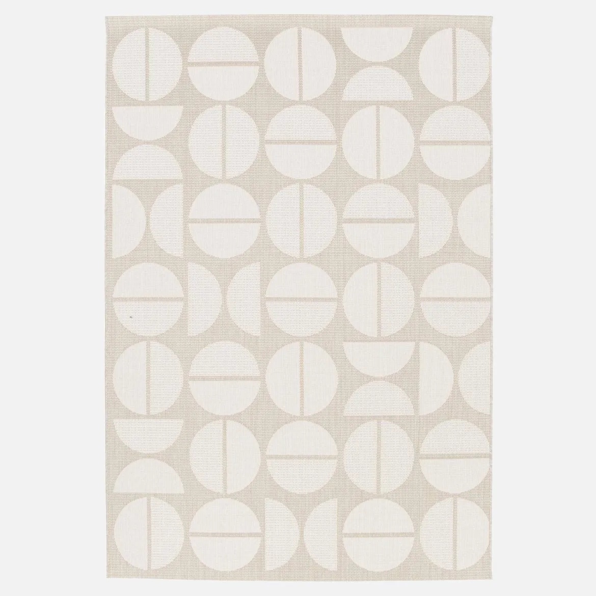 Tappeto per interno/esterno motivi geometrici crema, beige