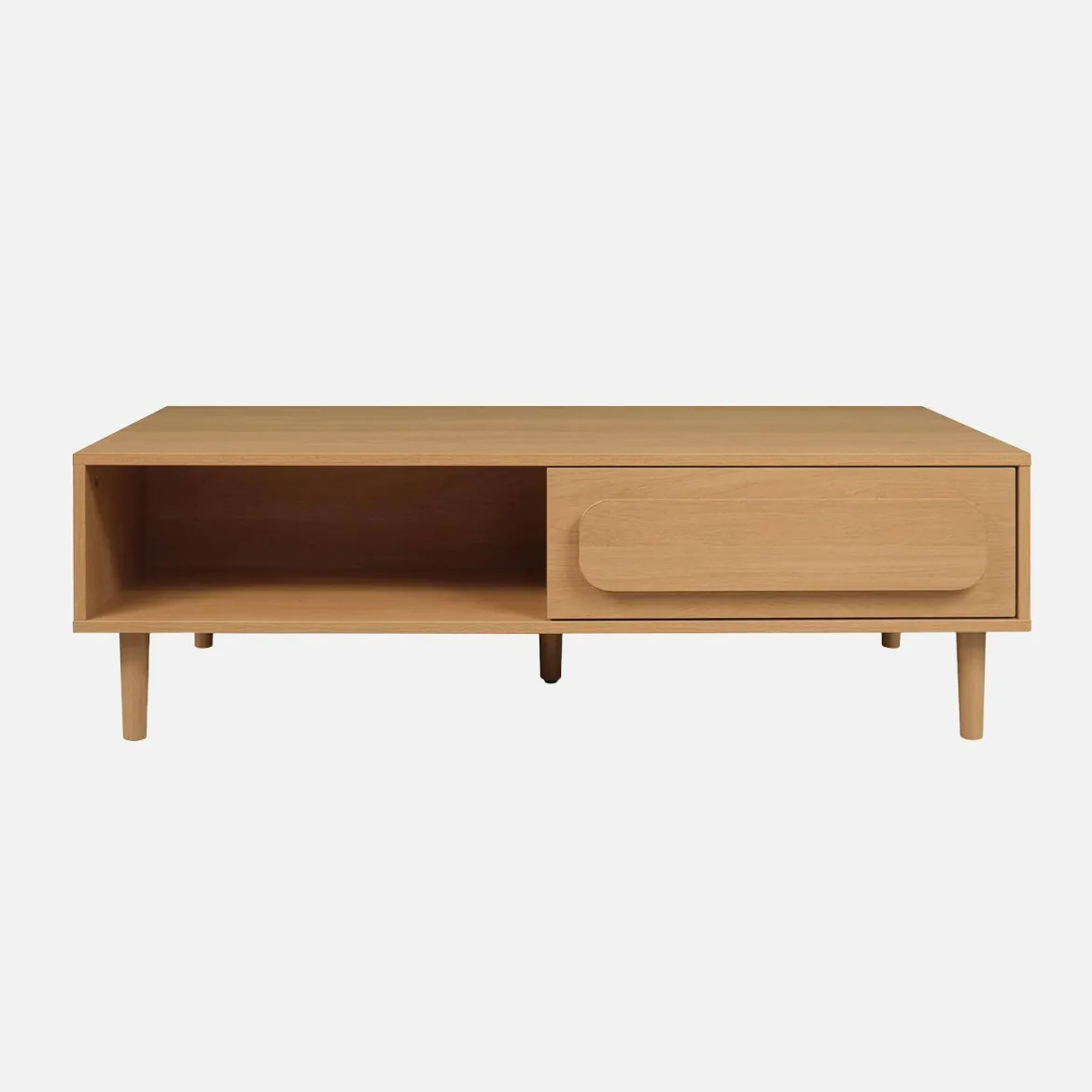 Tavolino basso vintage effetto legno 1 cassetto