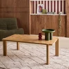 Tavolino da caffè vintage rettangolare in legno con piano effetto chevron
