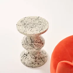 Tavolino da divano in acciaio smaltato, motivo maculato, 47cm