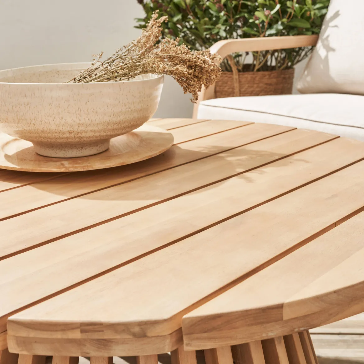 Tavolino da giardino in legno di acacia, 80cm