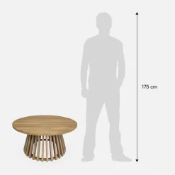 Tavolino da giardino in legno di acacia, 80cm