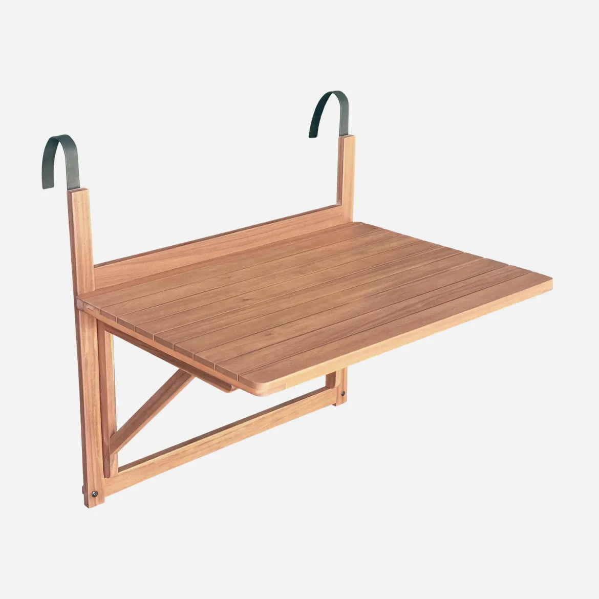 Tavolino in legno di acacia pieghevole rettangolare, 70x50cm