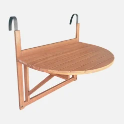 Tavolino in legno di acacia pieghevole semirotondo, 70cm