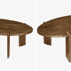 Tavolino ovale in legno di mango massello, 120cm