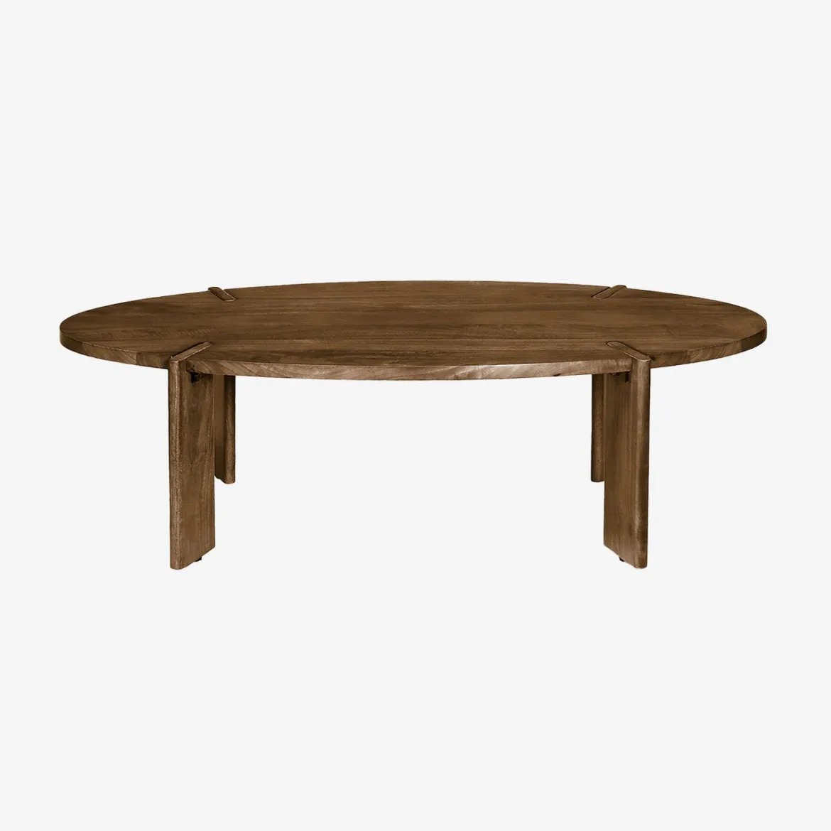 Tavolino ovale in legno di mango massello, 120cm