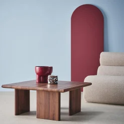 Tavolino quadrato effetto legno