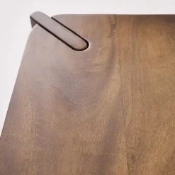 Tavolino esotico quadrato in legno massello, 80cm