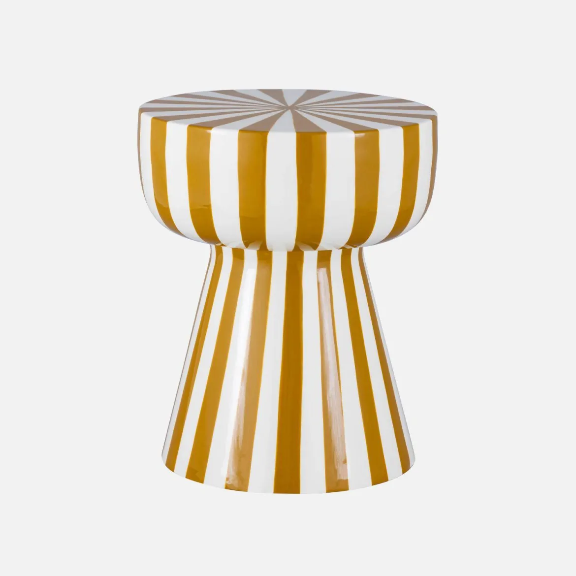 Tavolino in acciaio smaltato a righe bicolore, 41cm
