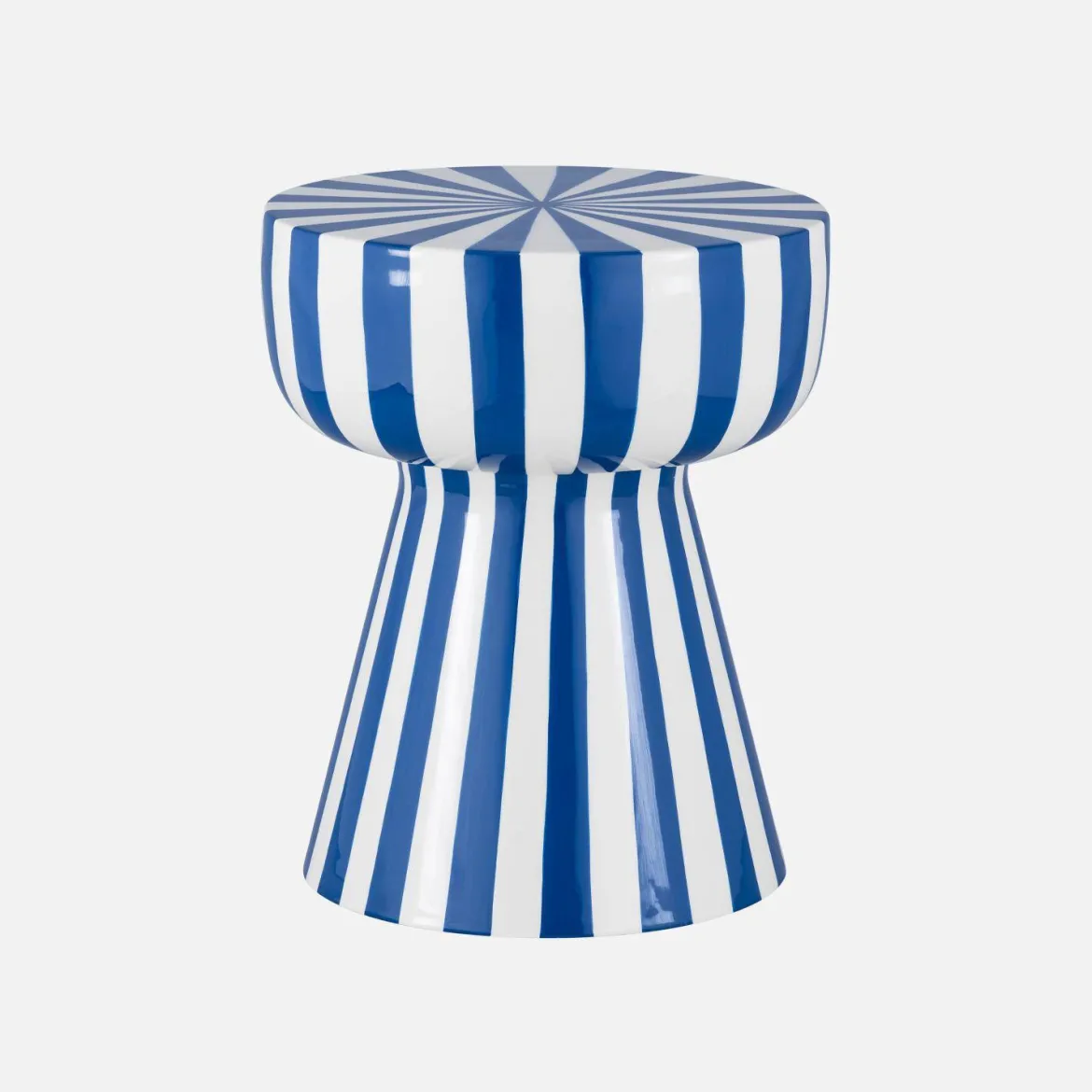 Tavolino in acciaio smaltato a righe bicolore, 41cm
