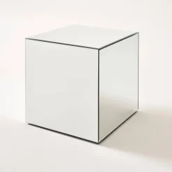 Tavolino, lato del divano, cubo a specchio 35cm