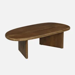 Tavolino ovale in legno di mango