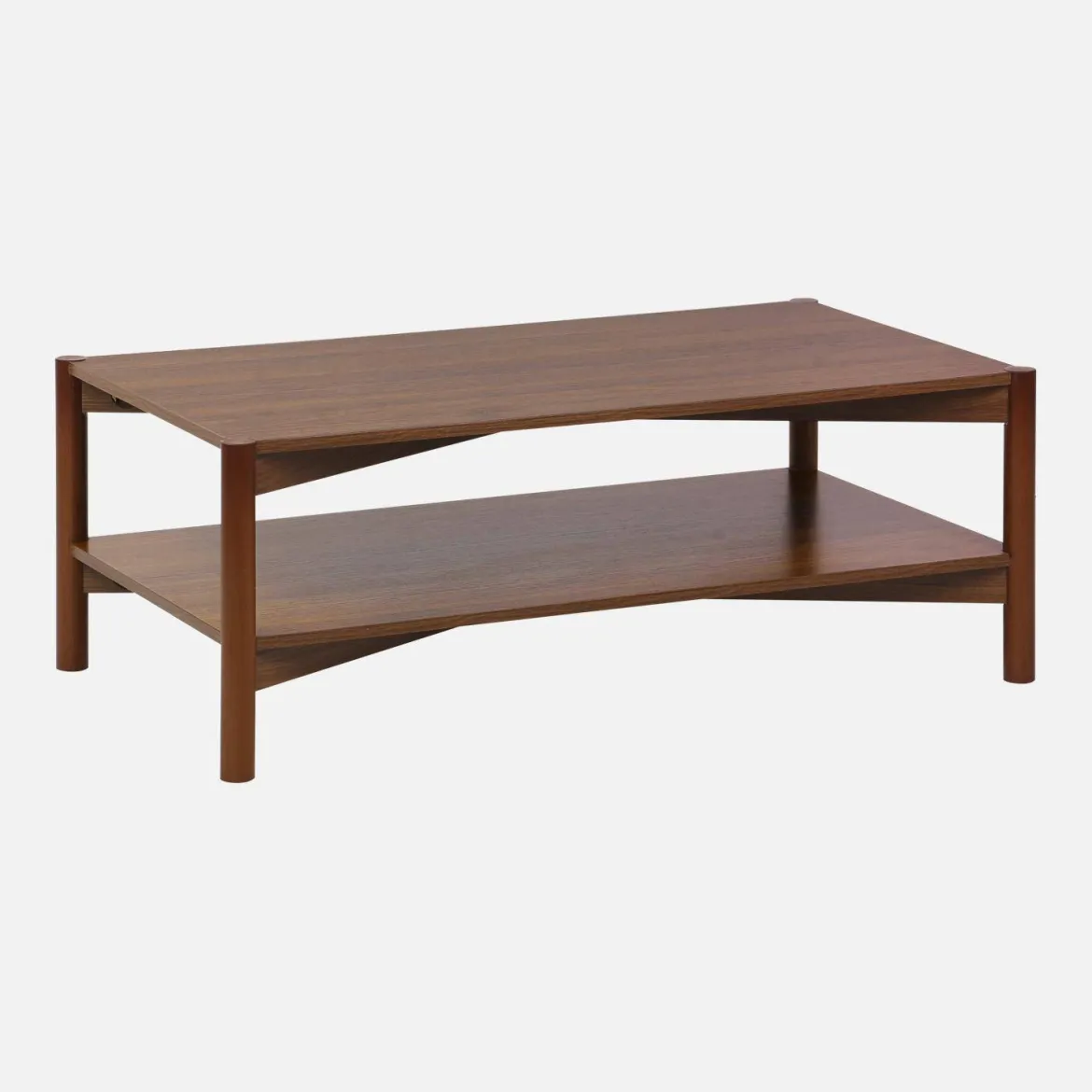 Tavolino rettangolare decorazione legno doppio ripiano