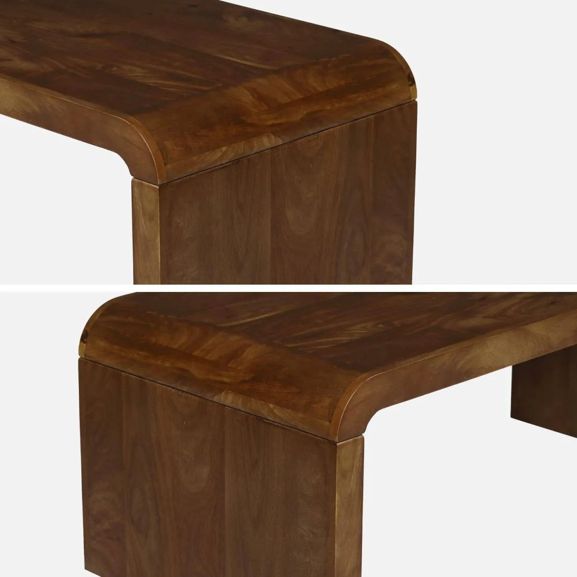 Tavolino rettangolare in legno massello di acacia