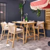 Tavolo alto da giardino in legno di acacia 4 posti