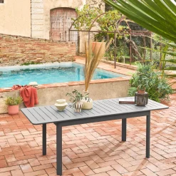Tavolo da giardino allungabile in alluminio, 6 posti