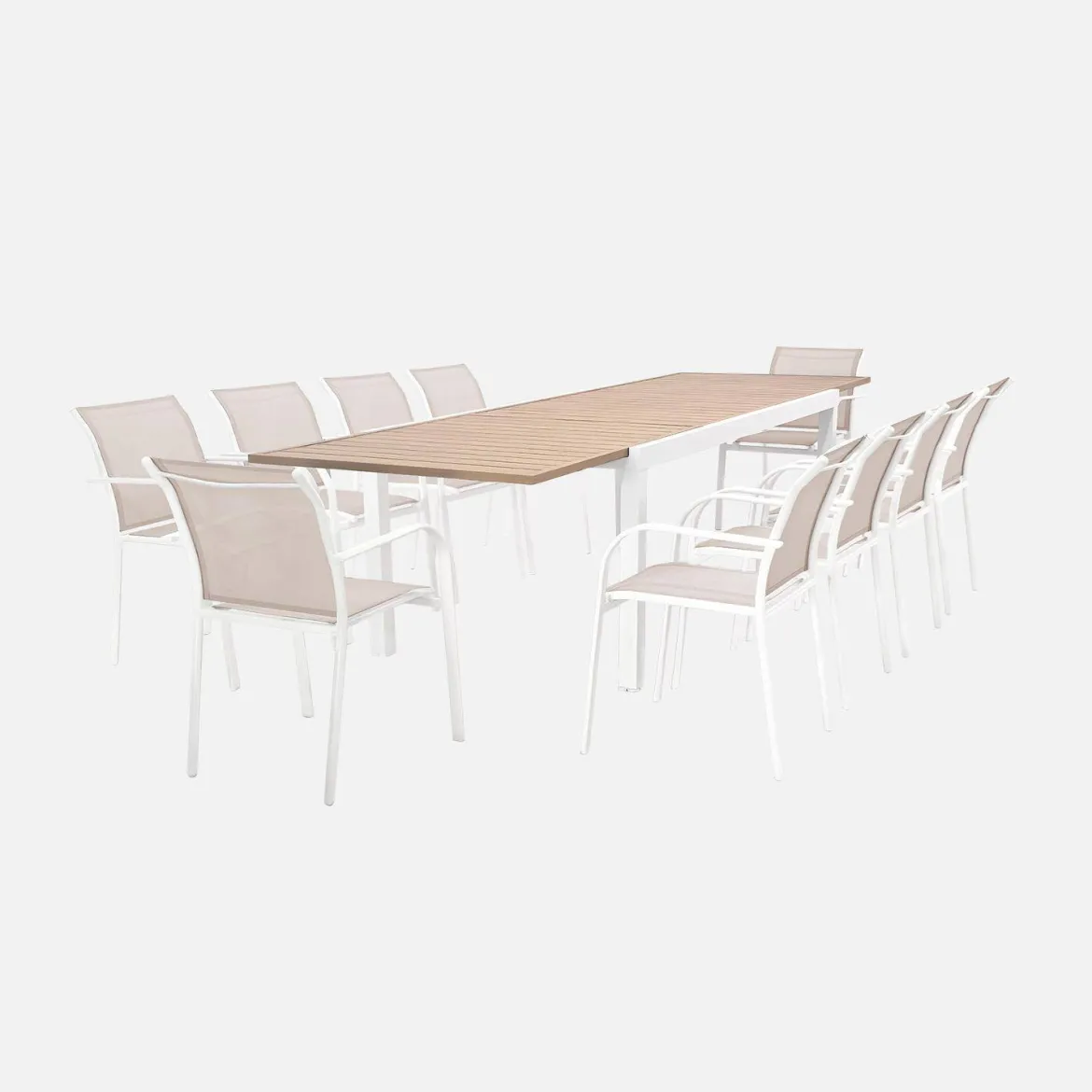 Tavolo da giardino allungabile in alluminio 10-12 posti, 320cm