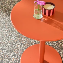 Tavolo da giardino bistrot rotondo in acciaio, 2 posti