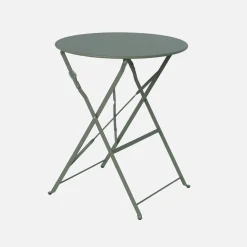 Tavolo da giardino bistrot pieghevole in acciaio, 2 posti, Ø60cm