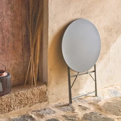 Tavolo da giardino bistrot pieghevole in acciaio, 2 posti, Ø60cm