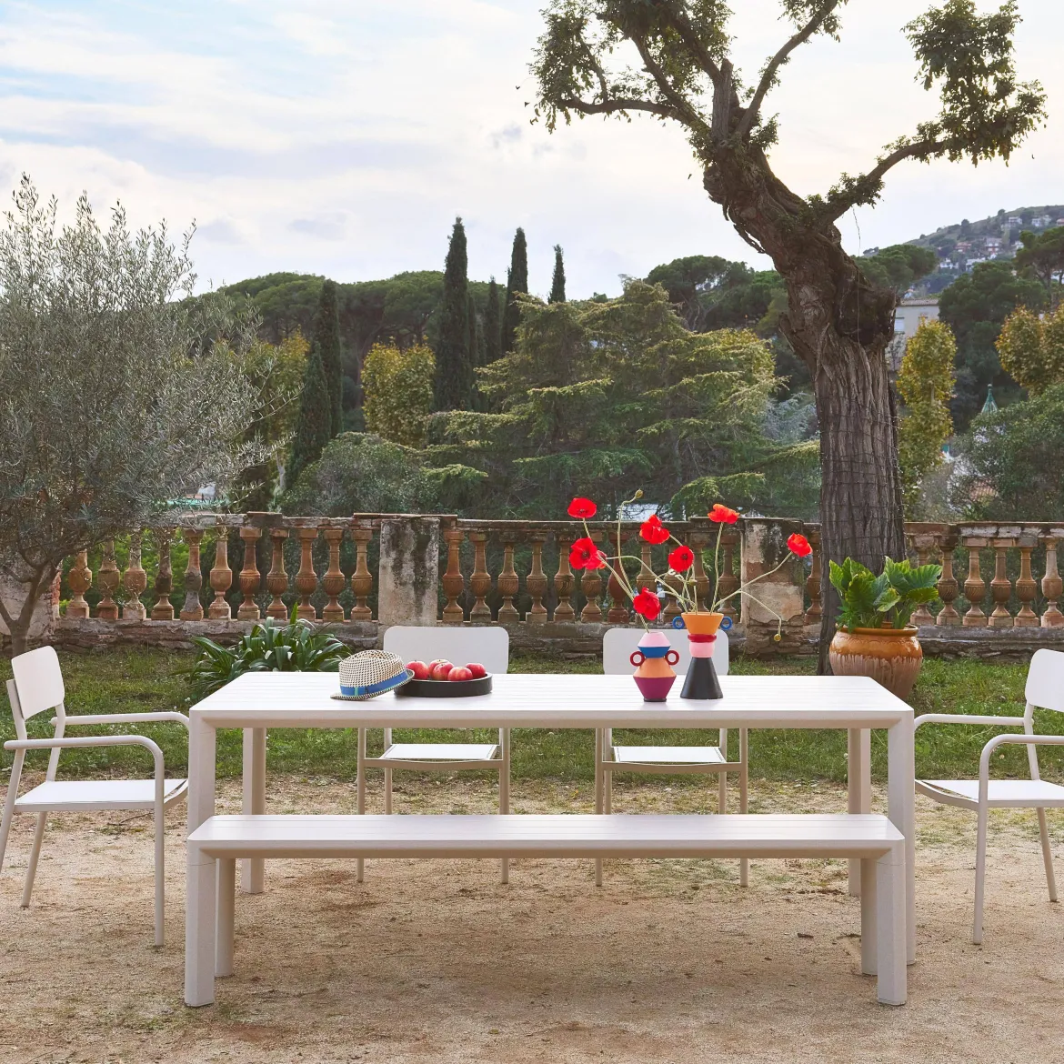 Tavolo da giardino in alluminio, 8 posti